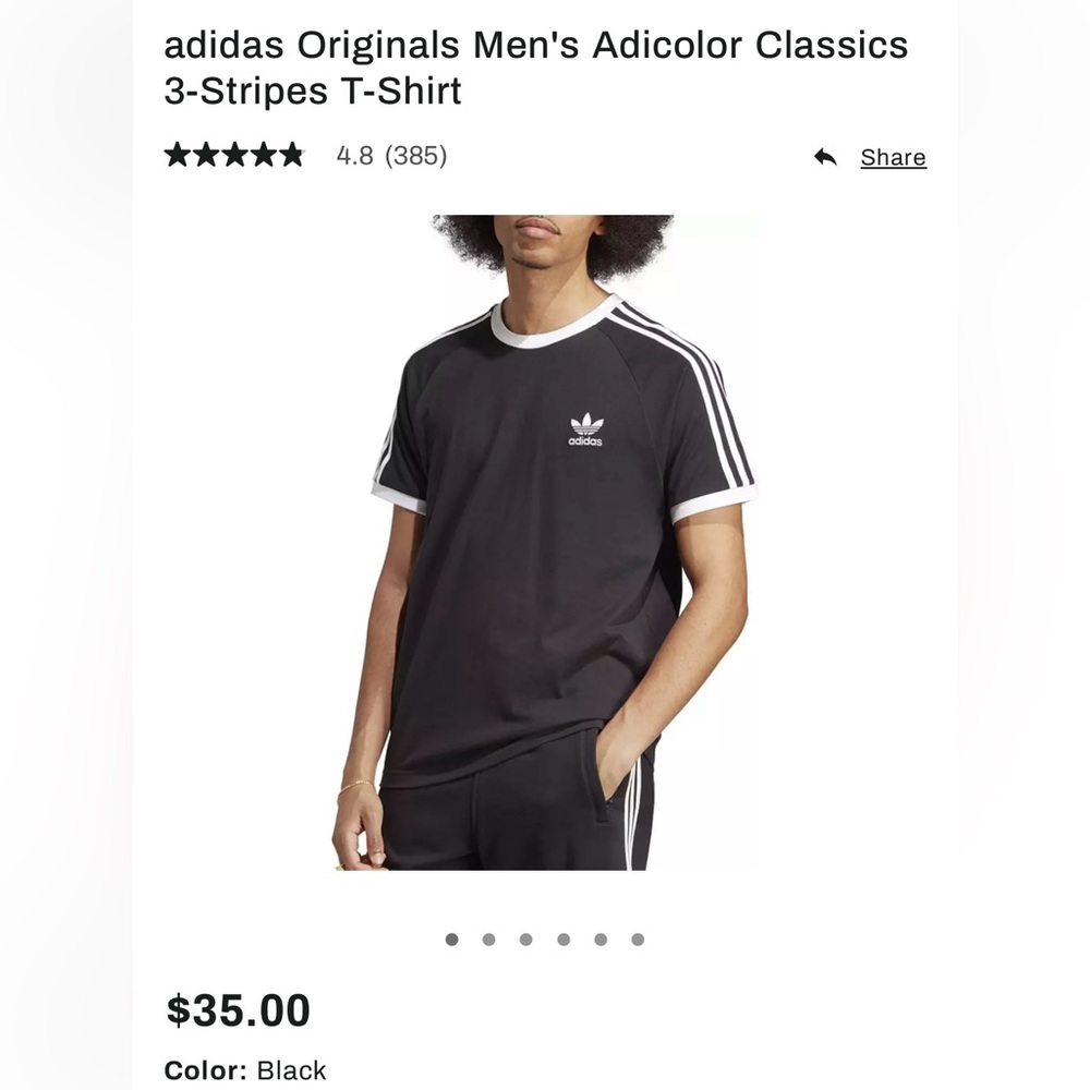 SOLD Adidas Originals Men's Adicolor Classics 3-Stripes shirt XL